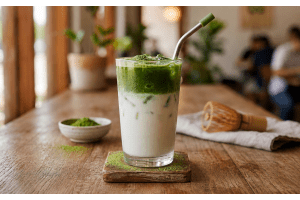 Recept na ledové matcha latte: chladné, krémové a snadné