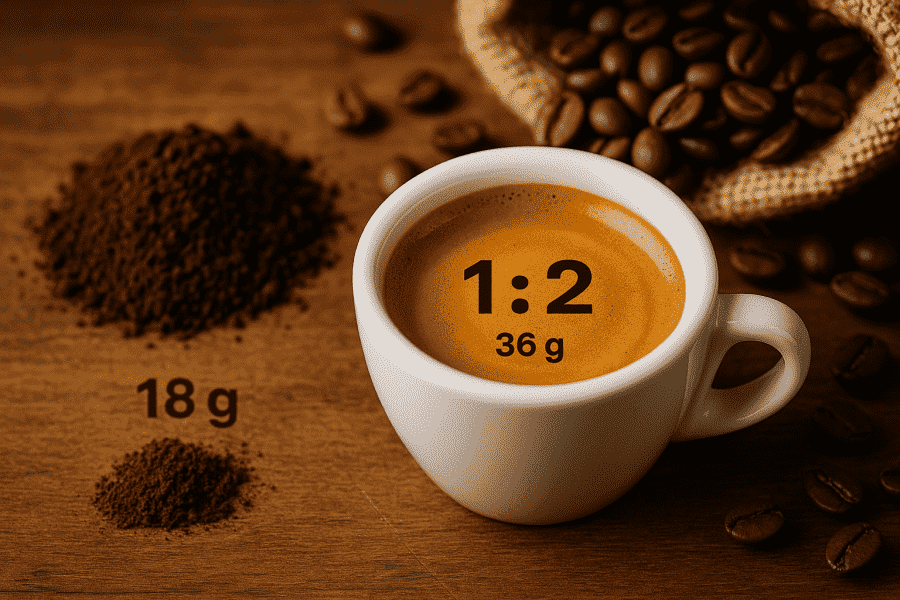 nejlepší poměr kávy a vody pro espresso
