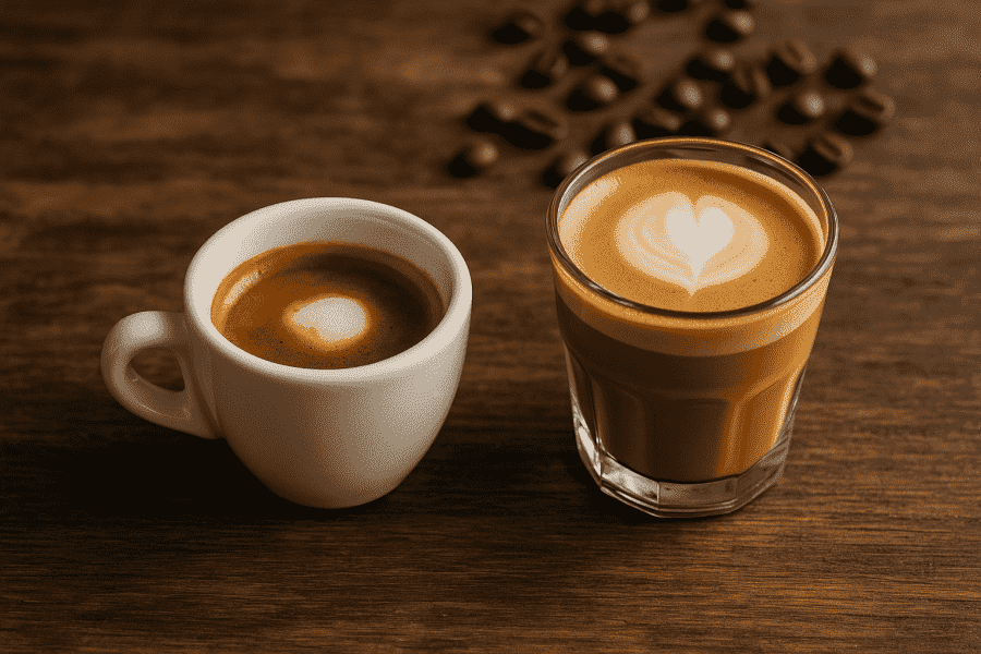 espresso macchiato a cortado