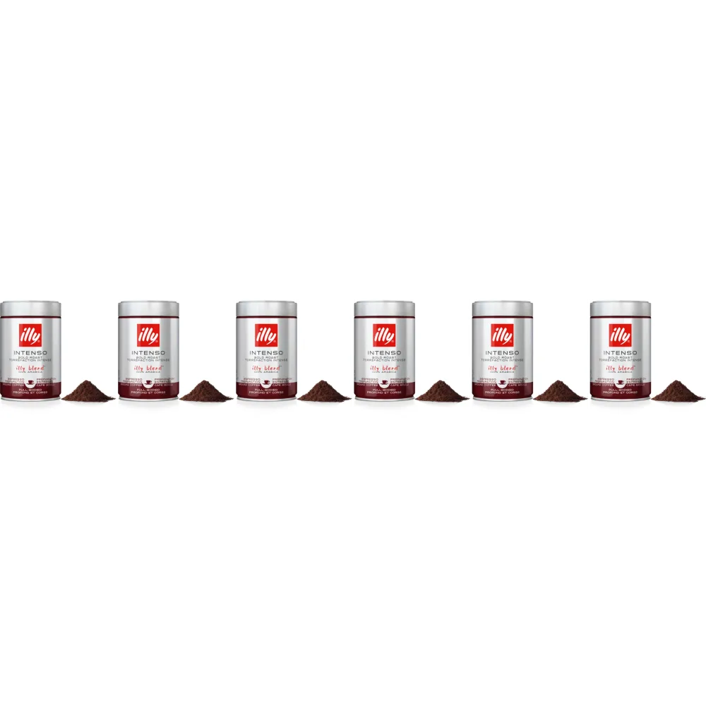 illy Intenso - mletá káva - 6 x 250 gramů