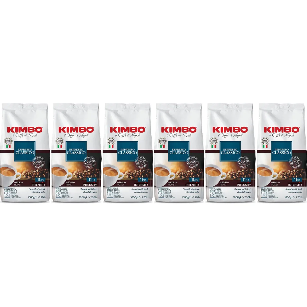 Kimbo Espresso Classico - kávová zrna - 6 x 1 kilo