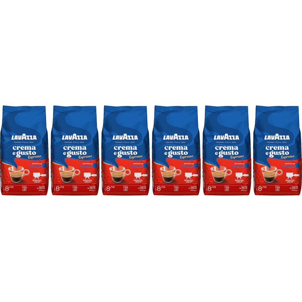 Lavazza Crema e Gusto Espresso Classico - kávová zrna - 6 x 1 kg