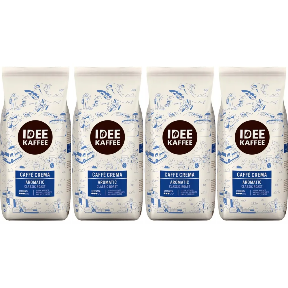 Idee Kaffee Caffè Crema Aromatic - kávová zrna - 4 x 1 kilogram