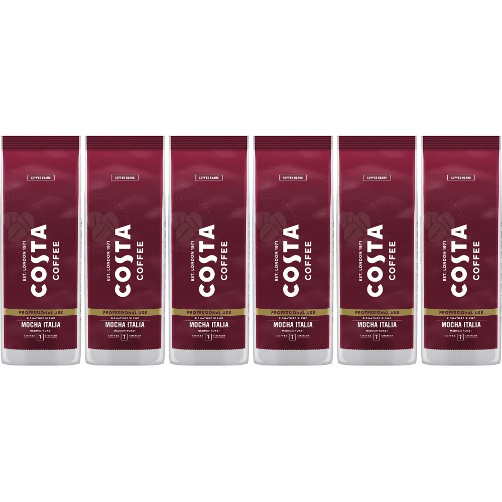 Costa Coffee Professional Mocha Italia Medium Roast - kávová zrna - 6 x 1 kg