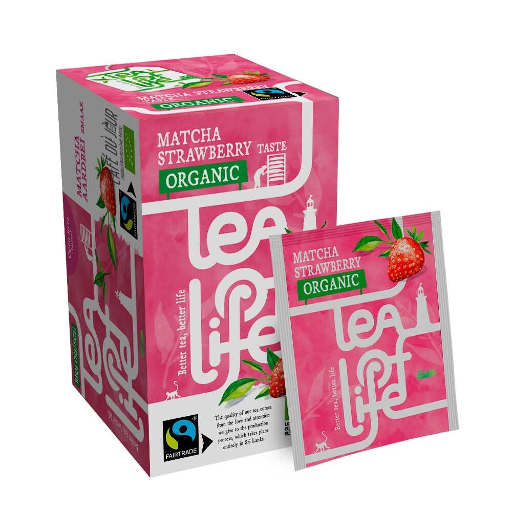 Zelený čaj Matcha Jahoda - Bio & Fairtrade - Tea of Life - 25 sáčků