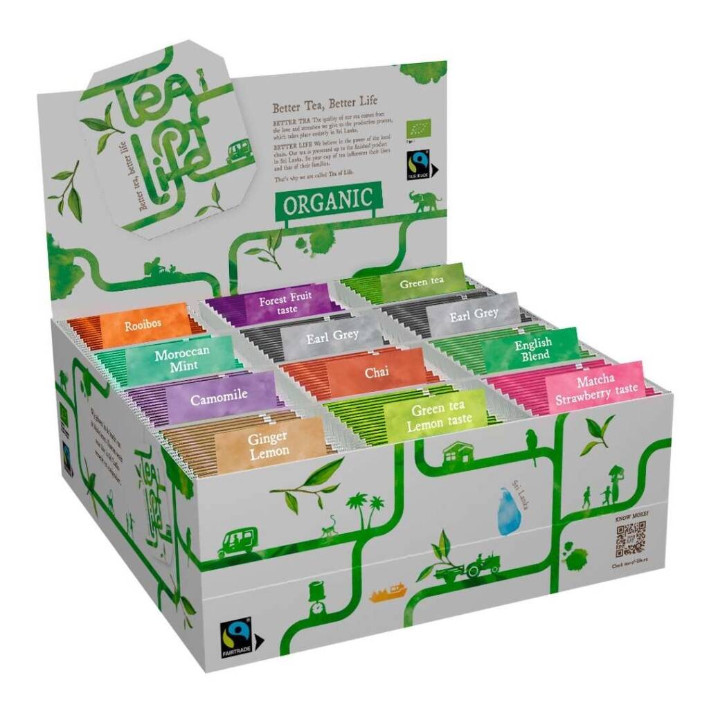 Vitrína s sortimentem - Bio & Fairtrade - Tea of Life - 120 čajových sáčků