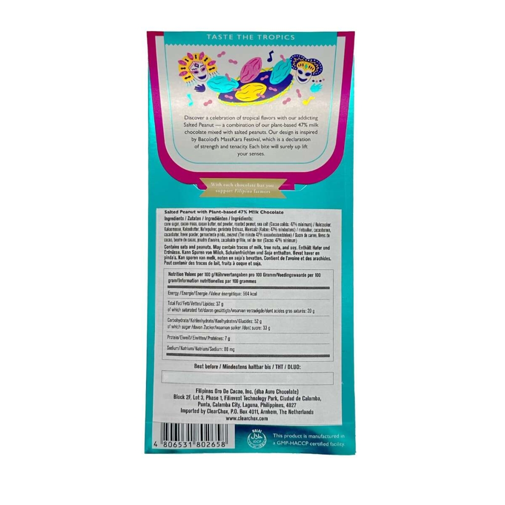 Mléčná čokoládová tyčinka značky Auro s příchutí solených arašídů