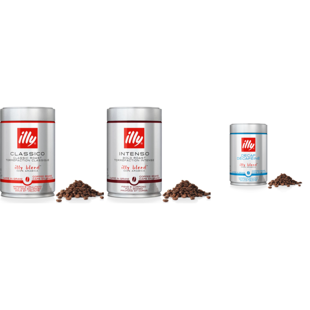 illy Degustační Balíček Espresso s Bezkofeinovou - zrnková káva - 3 x 250 gramů