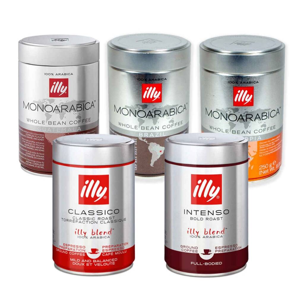 illy degustační balíček - kávová zrna - 5 x 250 g