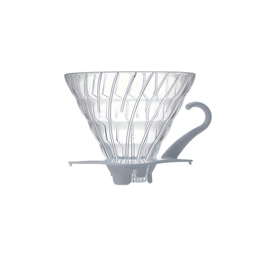 Hario V60 dripper - sklo s bílým držákem - velikost 02 (VDG-02W)