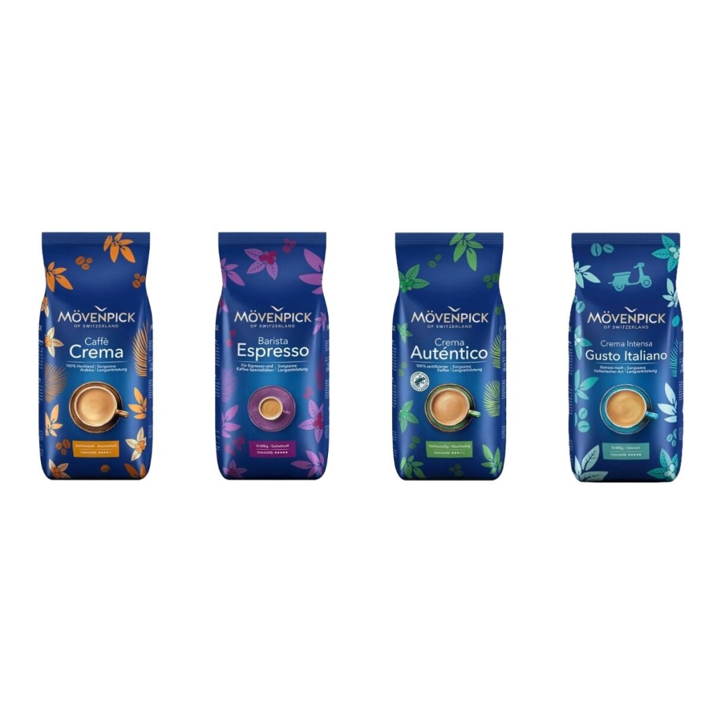 Mövenpick ochutnávkový balíček - kávová zrna - 4 x 1 kg