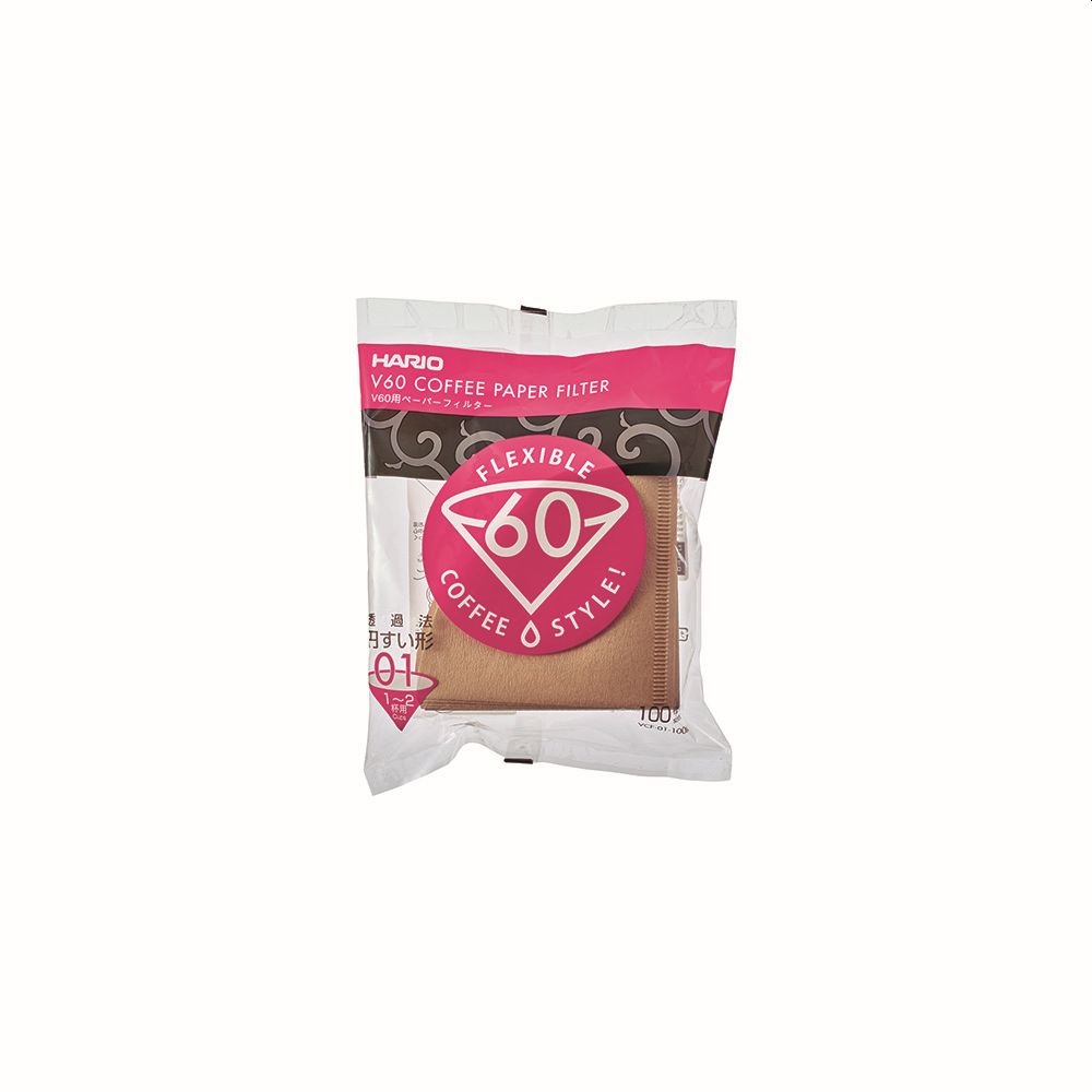 Hario V60 kávové filtry - velikost 01 hnědé - 100 ks