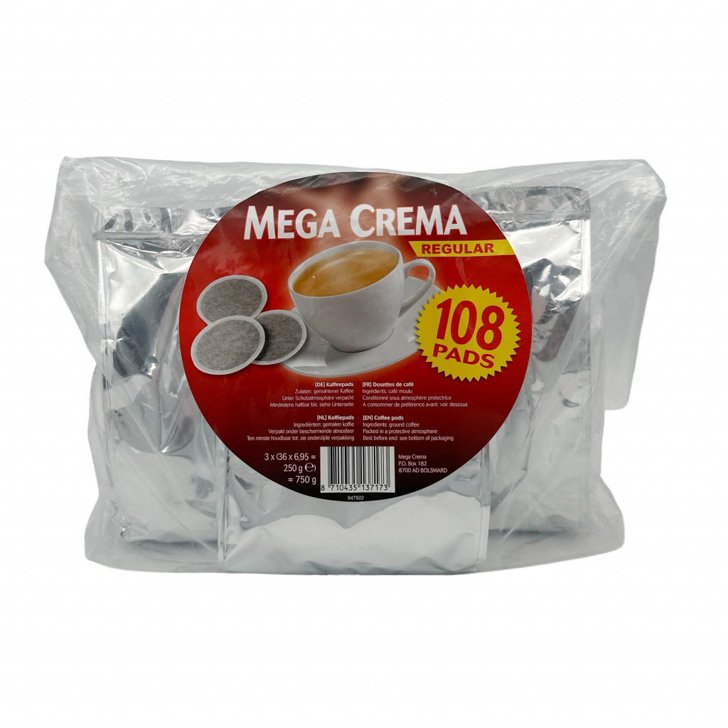 Mega Crema Regular - kávové pody - 108 ks