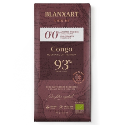 Blanxart - Kongo 0,0 % přidaných cukrů - 93% hořká čokoláda (Bio)