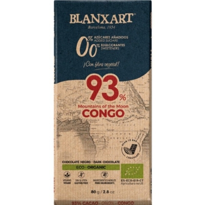 Blanxart - Kongo 0,0 % přidaných cukrů - 93% hořká čokoláda (Bio)