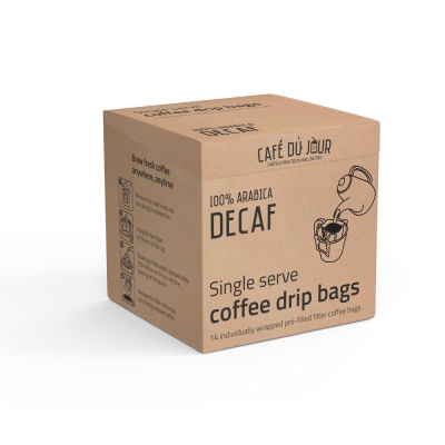 100% arabica bez kofeinu - Jednoporcové kávové drip sáčky - 14 ks