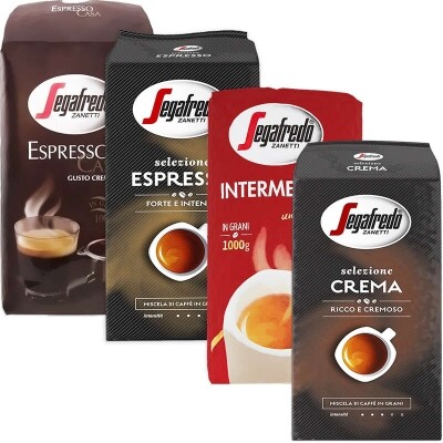 Degustační balíček kávových zrn Segafredo 4 x 1 kg