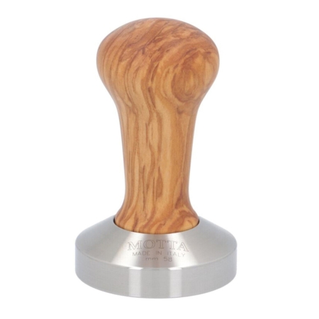 Motta kávový tamper - 58 mm - nerez / olivové dřevo