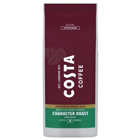 Costa Coffee Brazilský původní charakter tmavě pražené - kávová zrna - 1 kilogram