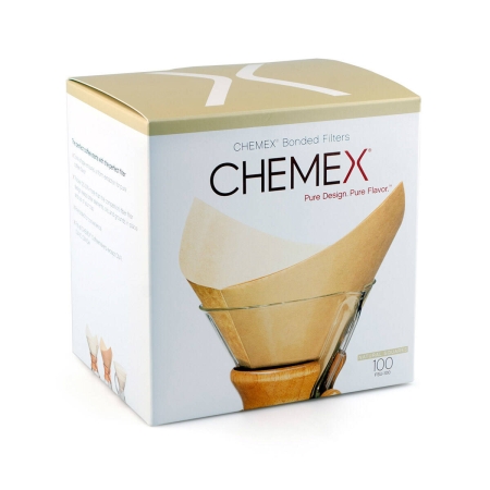 Chemex kávové filtry - FSU-100 Bonded (skládané) & přírodní - 100 kusů
