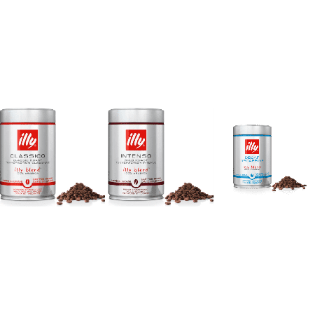 illy Degustační Balíček Espresso s Bezkofeinovou - zrnková káva - 3 x 250 gramů
