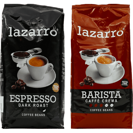 Lazarro Duo Zrn - Dark Roast & Caffè Crema 2 x 1 kilo