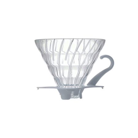 Hario V60 dripper - sklo s bílým držákem - velikost 02 (VDG-02W)