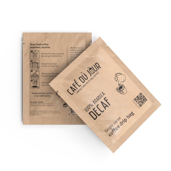 100% arabica bez kofeinu - Jednoporcové kávové drip sáčky - 14 ks