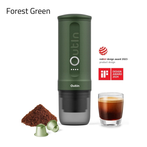 Outin Nano - přenosný elektrický kávovar na espresso - kapsle & mletá káva