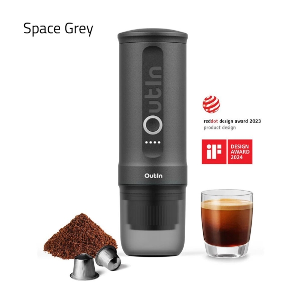 Outin Nano - přenosný elektrický kávovar na espresso - kapsle & mletá káva