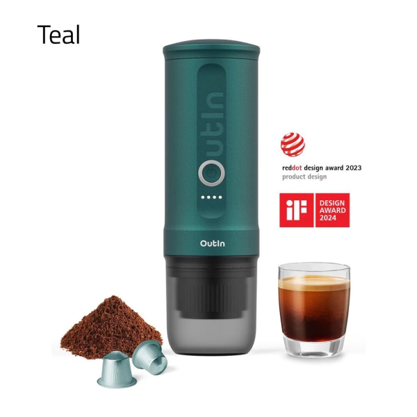 Outin Nano - přenosný elektrický kávovar na espresso - kapsle & mletá káva