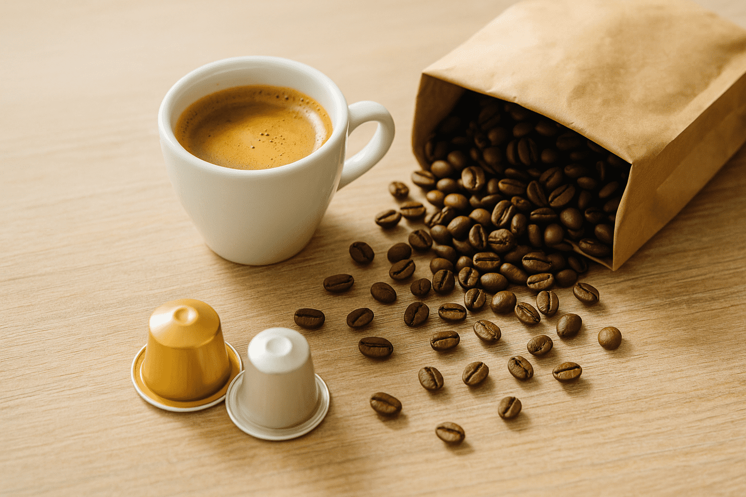 Espresso kávové kapsle vs. čerstvá zrna