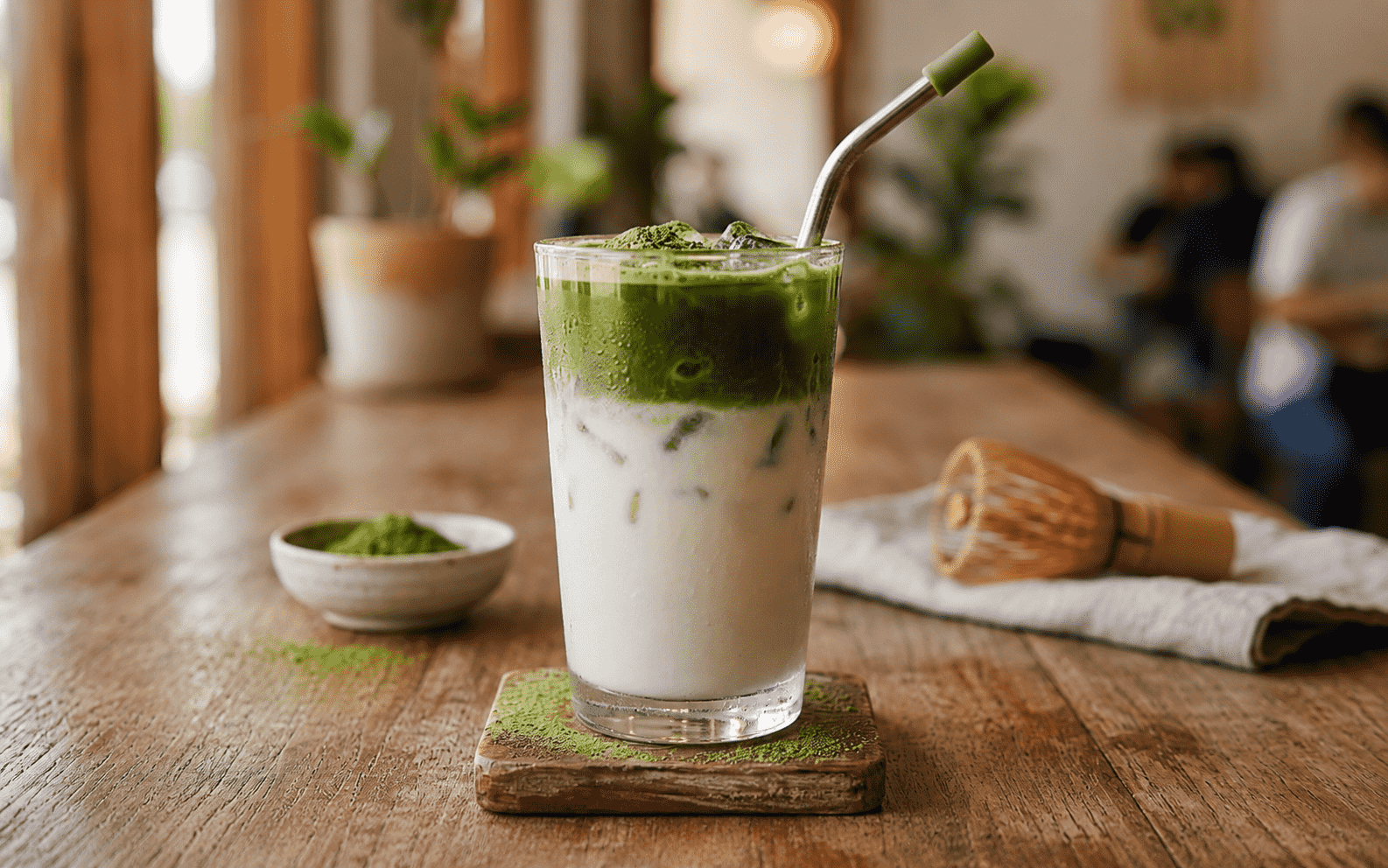 Recept na ledové matcha latte: chladné, krémové a snadné