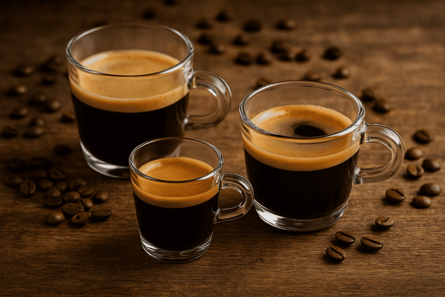 ristretto, espresso a lungo
